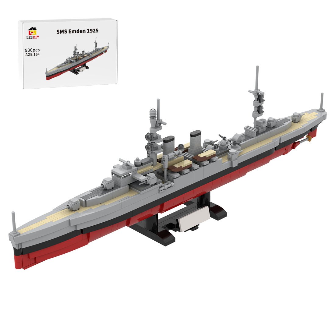 1/300 Scale Light Cruiser Klemmbausteine - LesDiy - Klemmbausteine