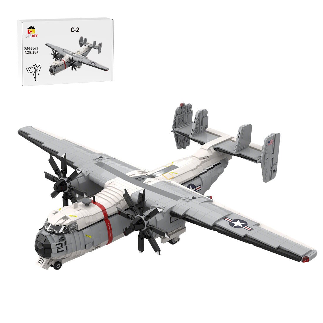 1/35 Scale US Military C - 2 Transport Aircraft Klemmbausteine - LesDiy - Klemmbausteine