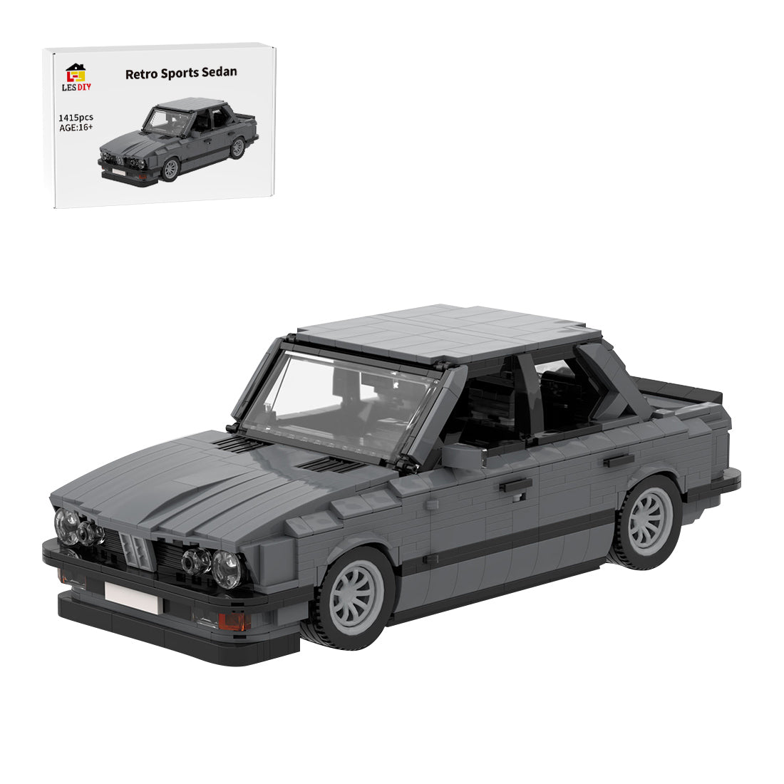 MOC-161114 BMW M5 E28 Dark Bluish Gray Klemmbausteine
