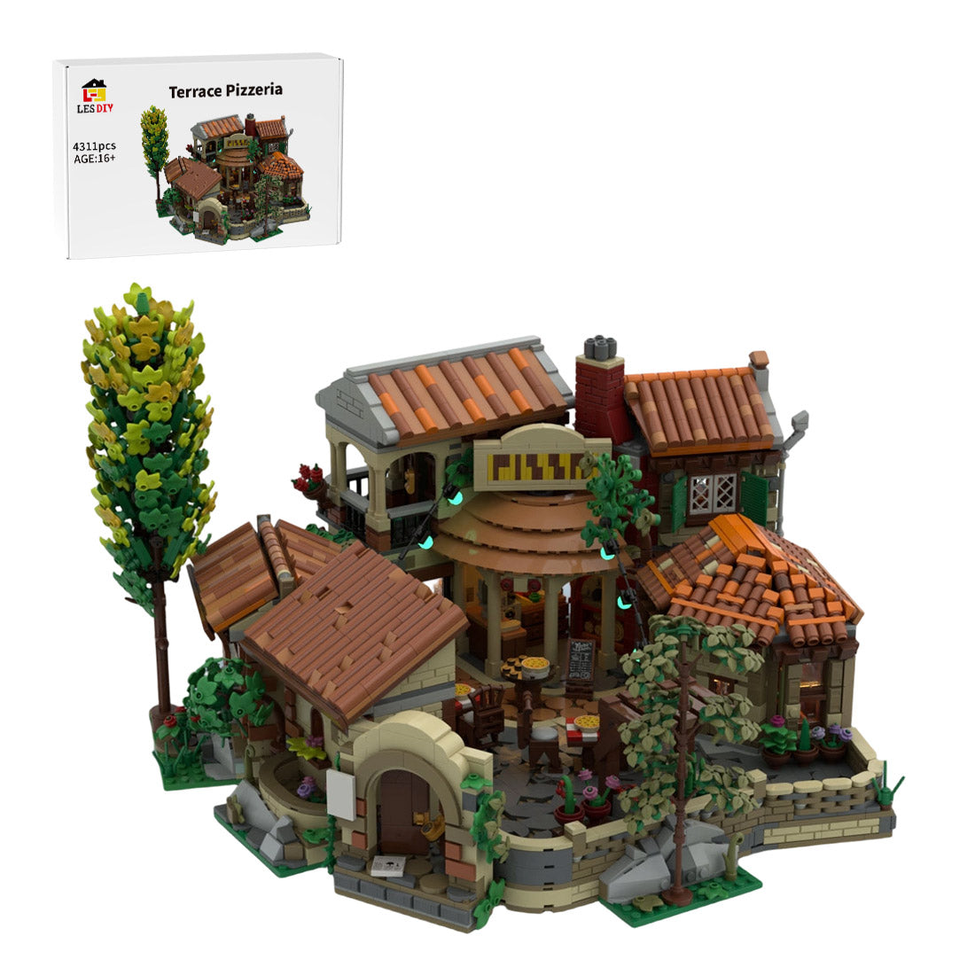 MOC-262846 Tuscan Terrace Pizzeria Klemmbausteine