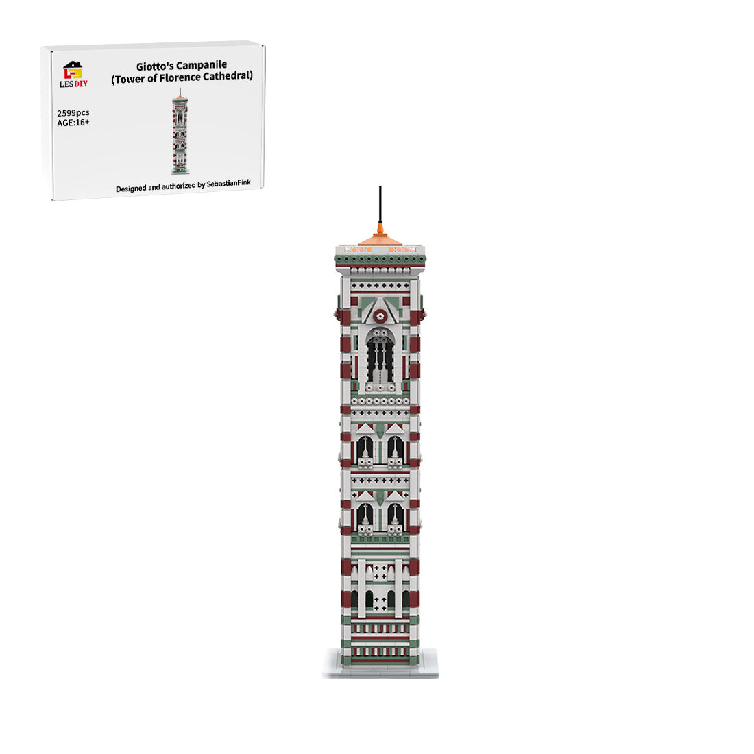 MOC-276357 Giottos Campanile (Glockenturm des Florentiner Doms) Klemmbausteine