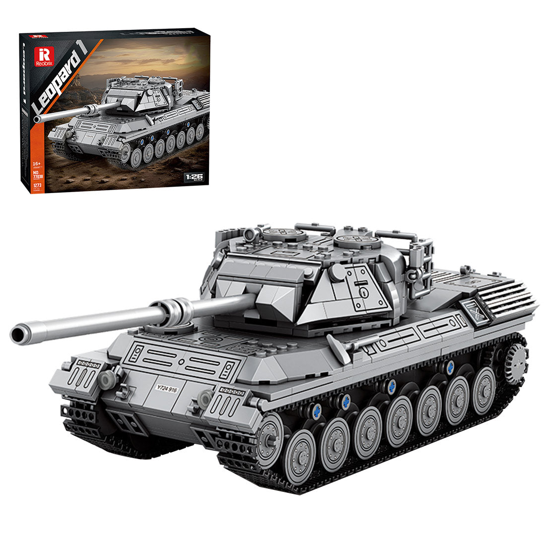Mocsage Leopard-Panzer im Maßstab 1:26 Klemmbausteine