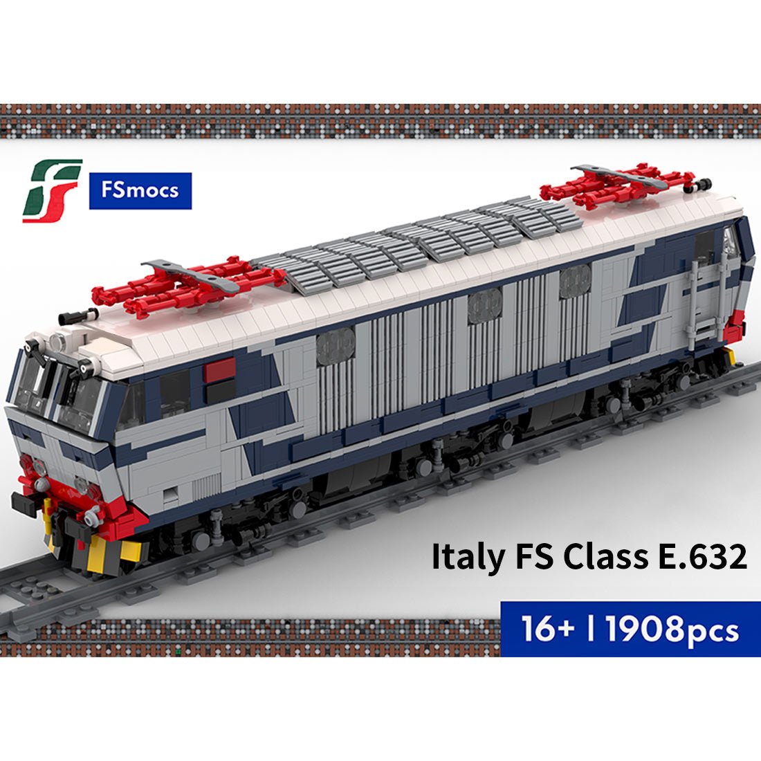 Italy Electric Locomotive E.632 Train Klemmbausteine(Static) - LesDiy - Klemmbausteine