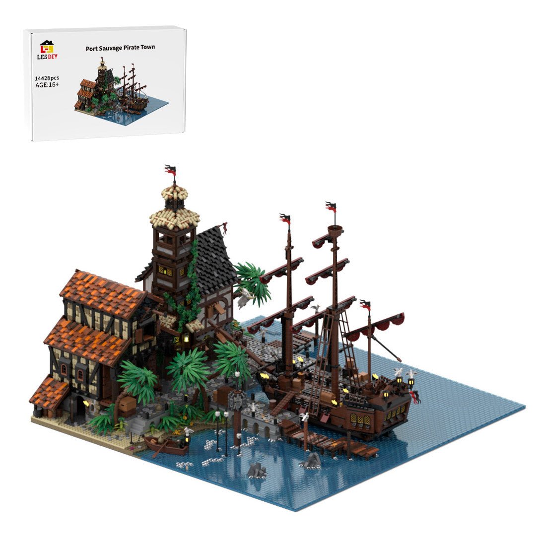 MOC - 114510 Piratenstadt Port Sauvage Klemmbausteine - LesDiy - Klemmbausteine