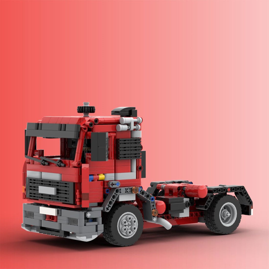 MOC - 119907 Tieflader mit Kranwagen Klemmbausteine - LesDiy - Klemmbausteine
