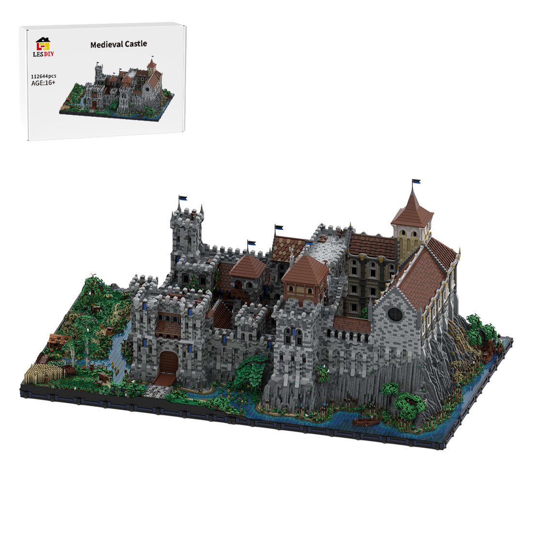 MOC - 131299 Komplette mittelalterliche Burg Klemmbausteine - LesDiy - Klemmbausteine
