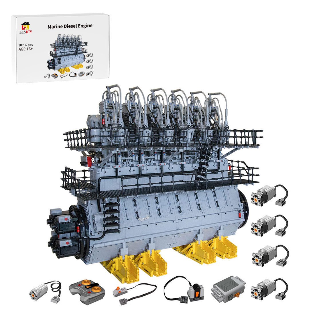 MOC - 141278 2 - Stroke Marine Diesel Engine Klemmbausteine - LesDiy - Klemmbausteine