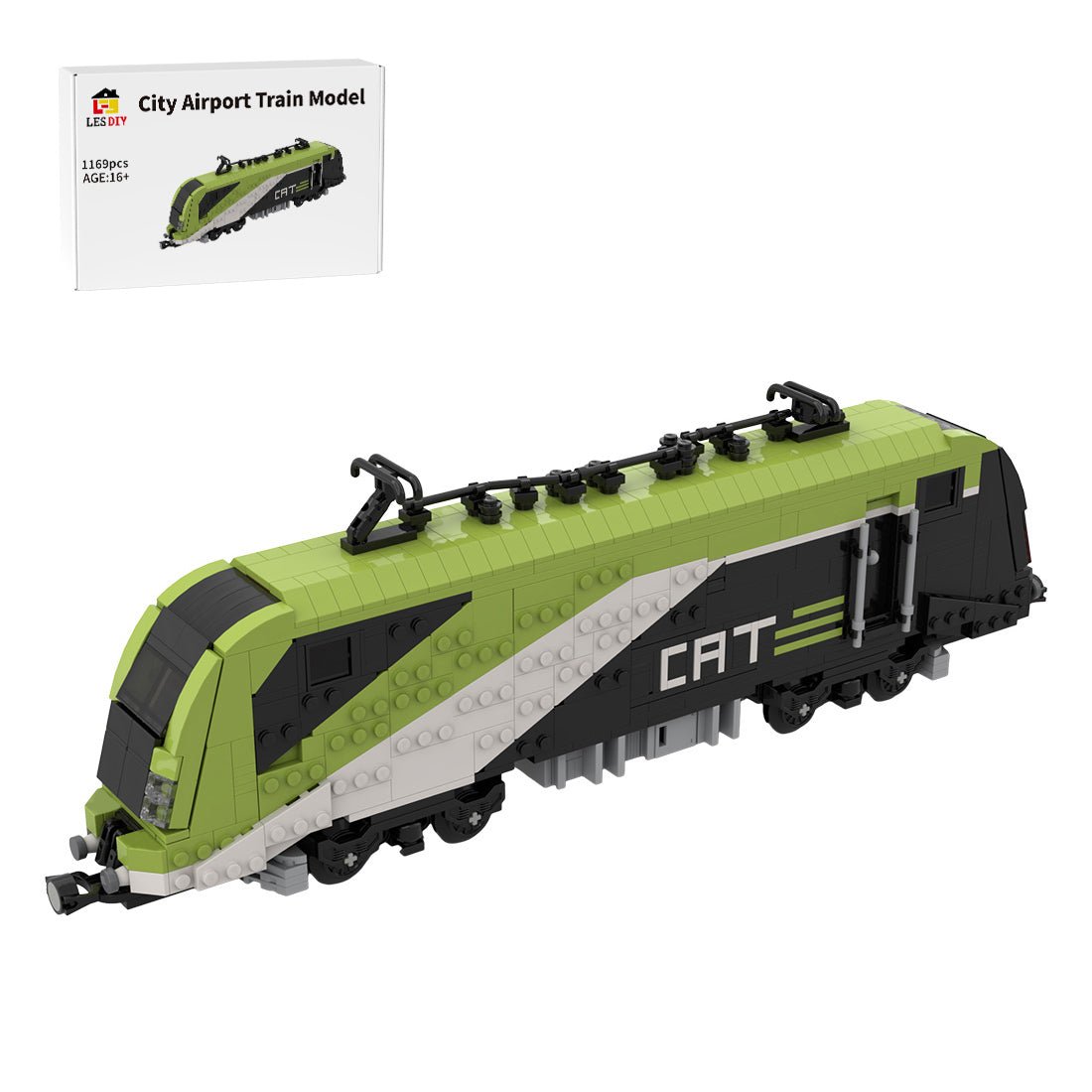 MOC - 156337 City Airport Train (CAT) train locomotive Klemmbausteine - LesDiy - Klemmbausteine