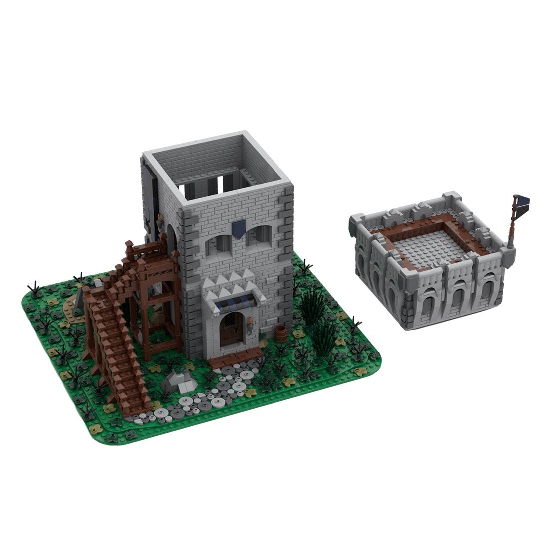 MOC - 159468 Mittelalterlicher Außenposten Black Falcon Castle Klemmbausteine - LesDiy - Klemmbausteine