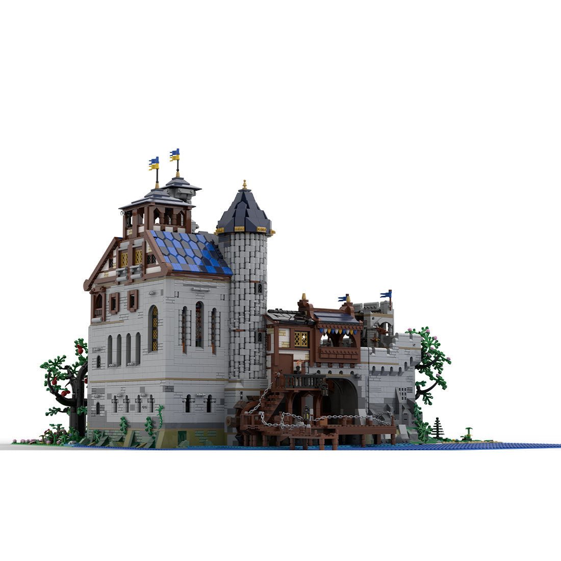 MOC - 161565 Mittelalterliches Falkenkönigschloss Klemmbausteine - LesDiy - Klemmbausteine