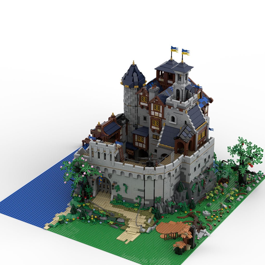 MOC - 161565 Mittelalterliches Falkenkönigschloss Klemmbausteine - LesDiy - Klemmbausteine