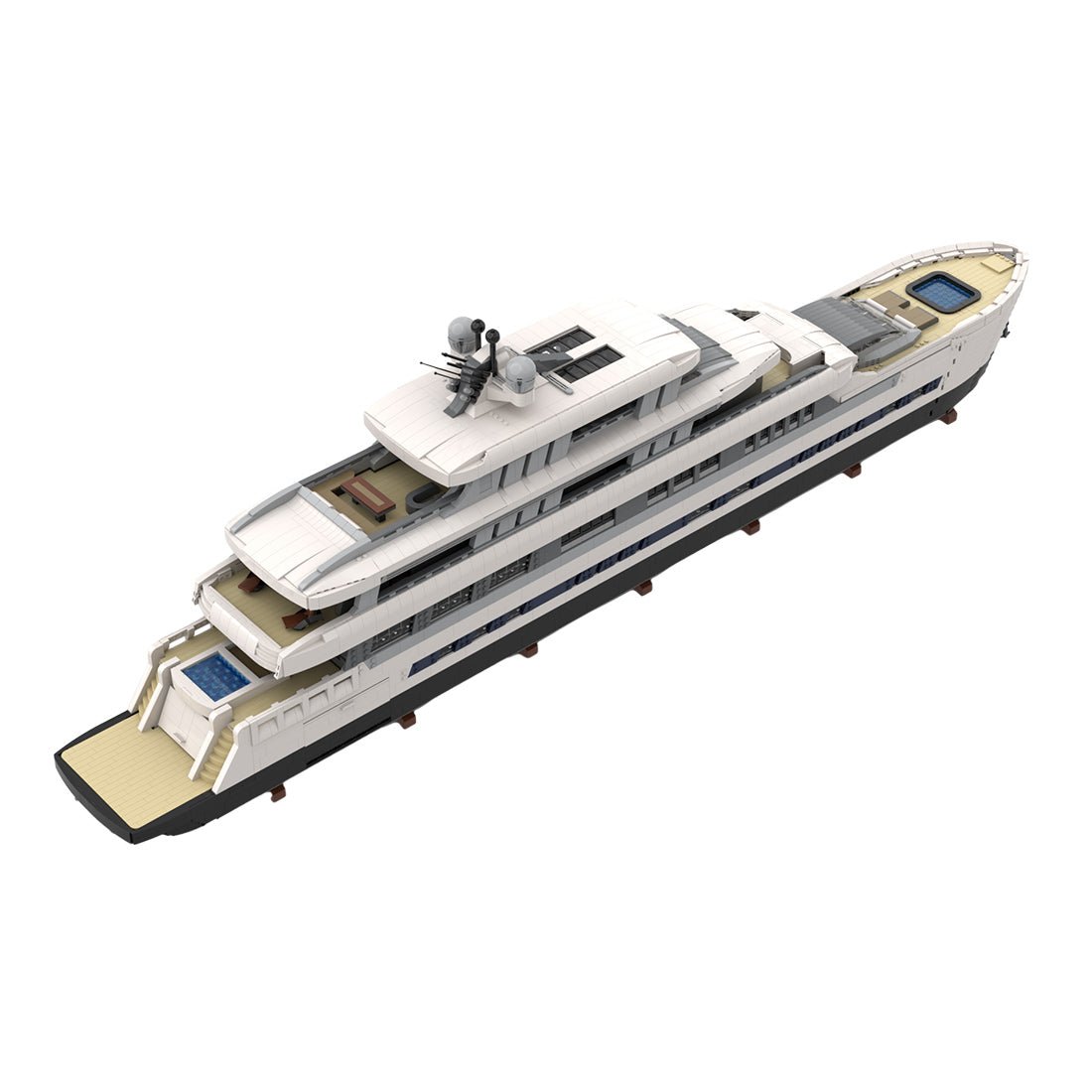 MOC - 164155 White Large Luxury Yacht Klemmbausteine - LesDiy - Klemmbausteine