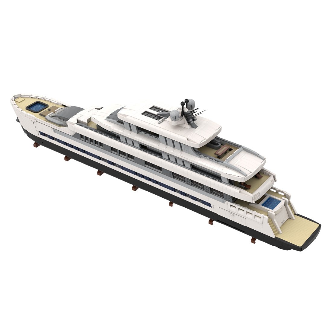 MOC - 164155 White Large Luxury Yacht Klemmbausteine - LesDiy - Klemmbausteine