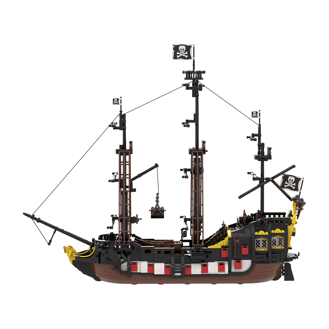 MOC - 166879 Medieval Barracuda - ship Klemmbausteine(ohne Segel) - LesDiy - Klemmbausteine