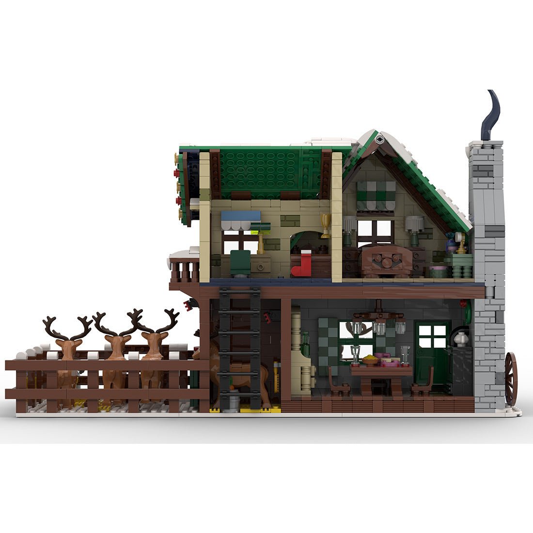 MOC - 183213 Winter Village Reindeer Ranch Klemmbausteine - LesDiy - Klemmbausteine