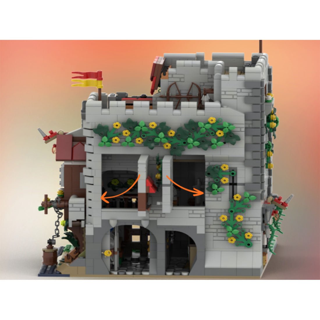 MOC - 184109 Lion's caslte gatekeeper tower Klemmbausteine - LesDiy - Klemmbausteine