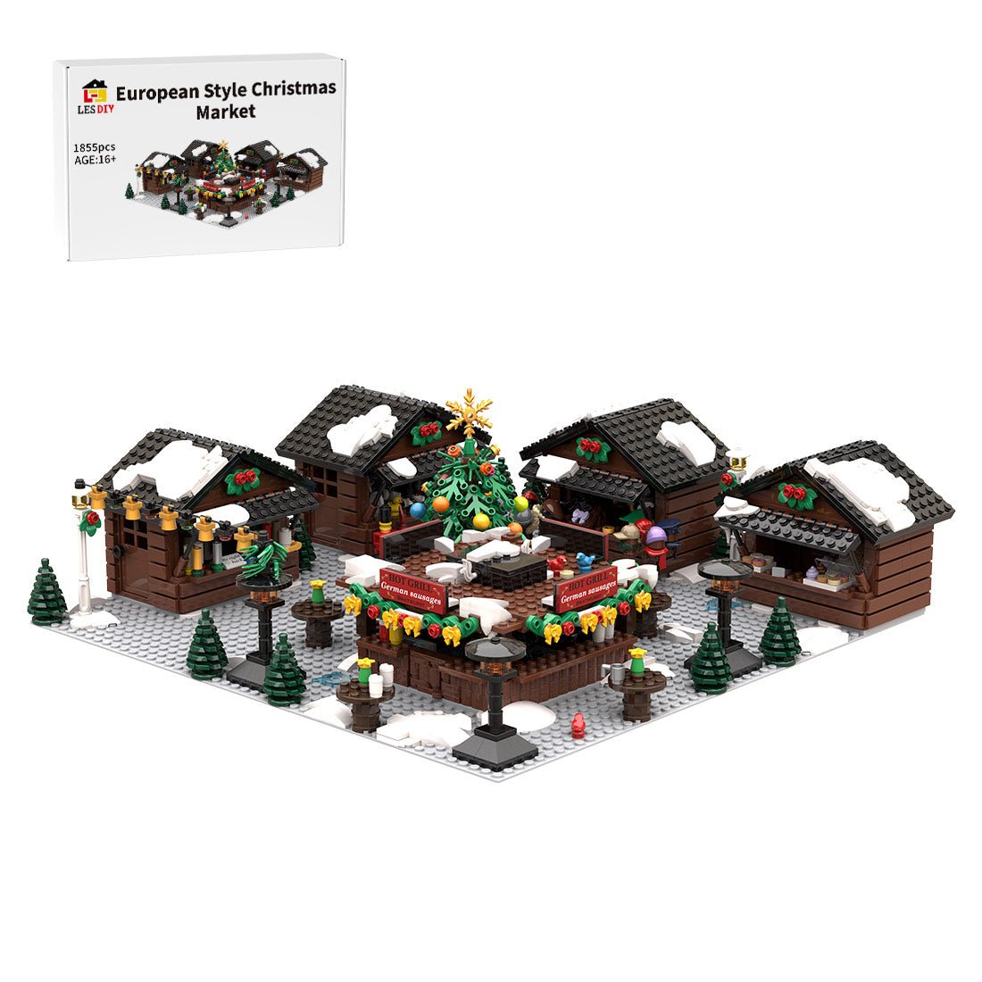 MOC - 201458 European Style Christmas Market Klemmbausteine - LesDiy - Klemmbausteine