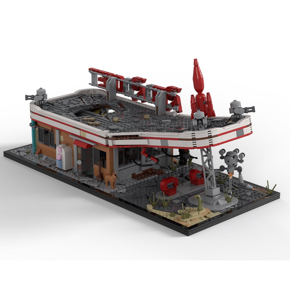 MOC - 207430 Fallout Red Rocket Gas Station Klemmbausteine - LesDiy - Klemmbausteine