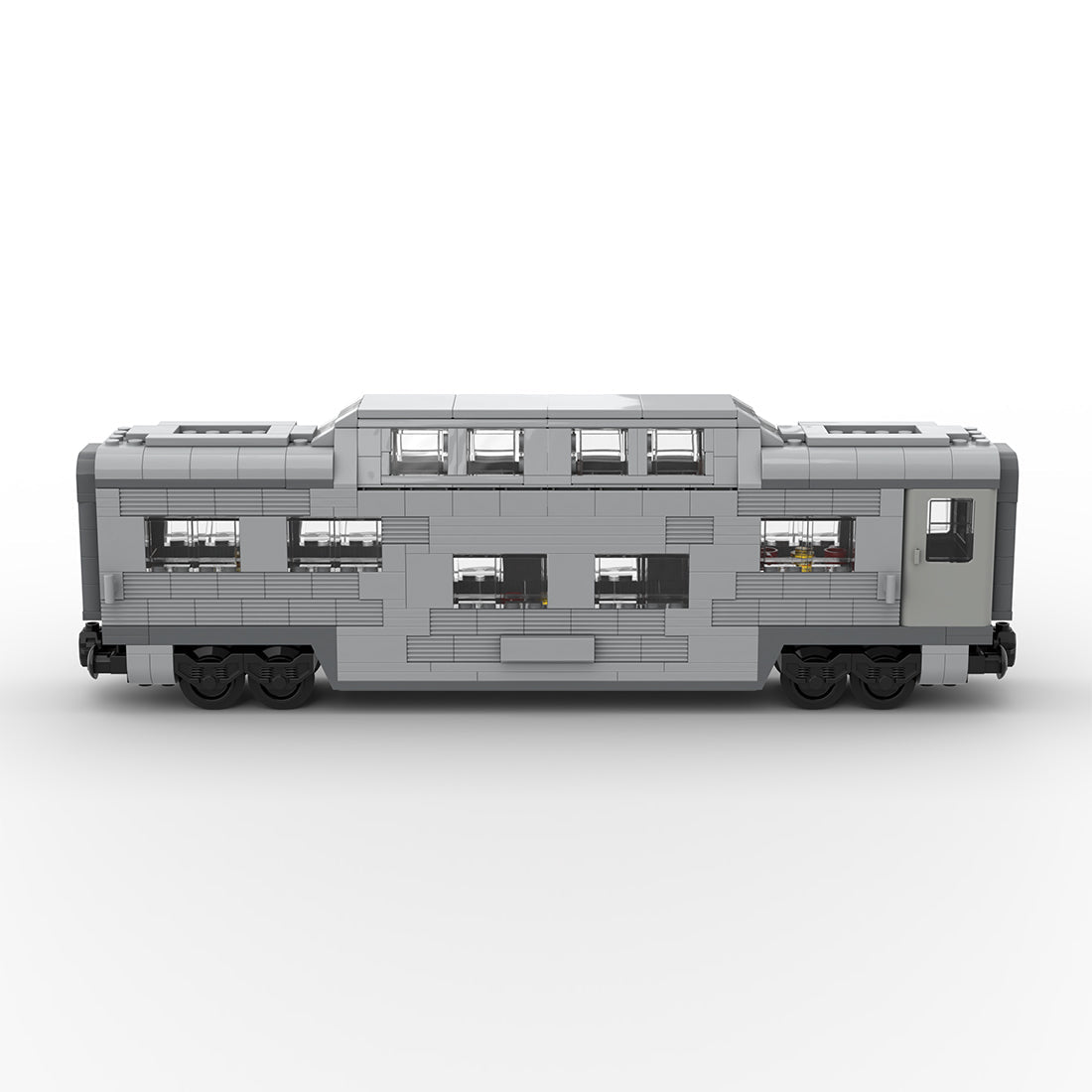 MOC-212051 Santa fe double decker canopy passanger train car Klemmbausteine-LesDiy-Klemmbausteine