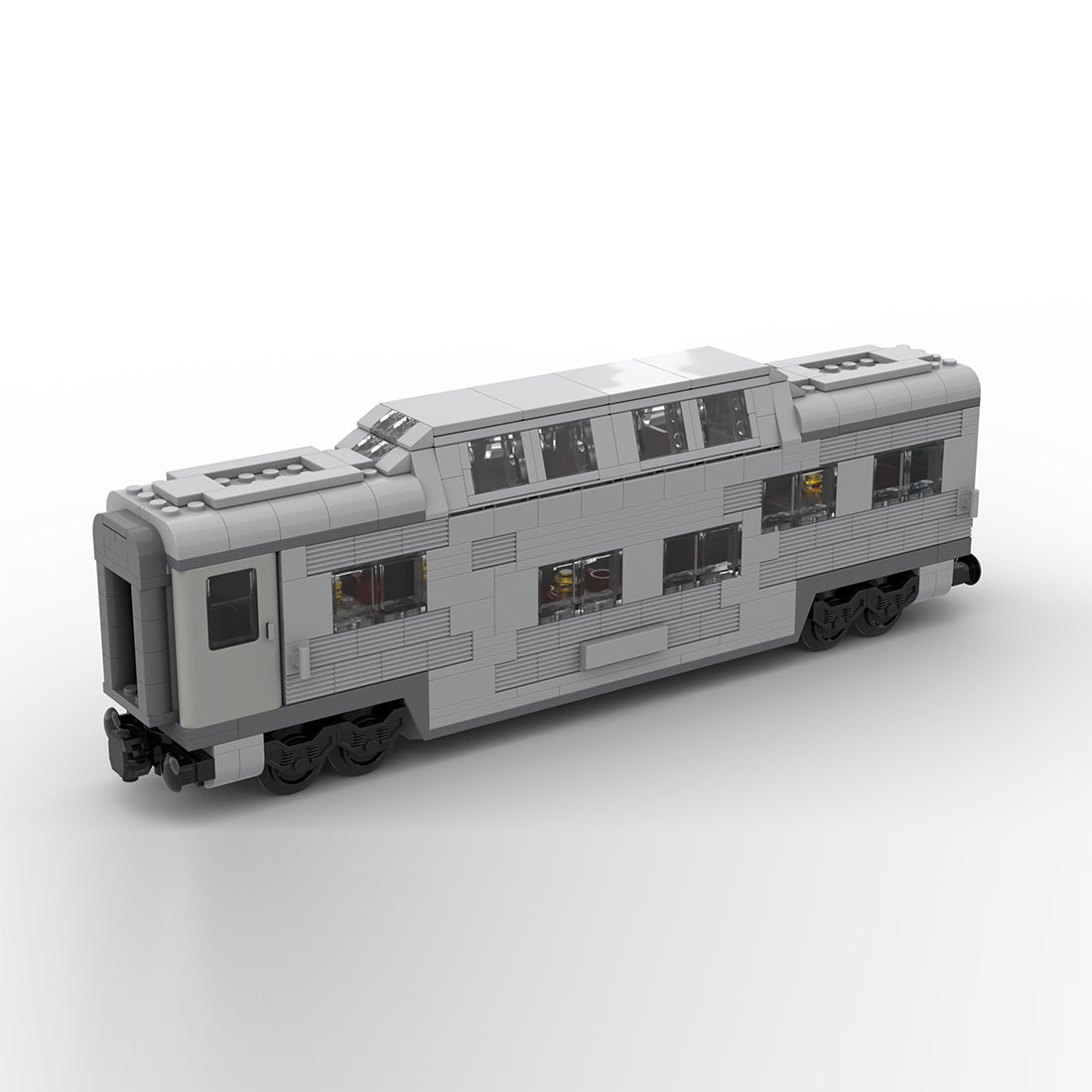 MOC-212051 Santa fe double decker canopy passanger train car Klemmbausteine-LesDiy-Klemmbausteine