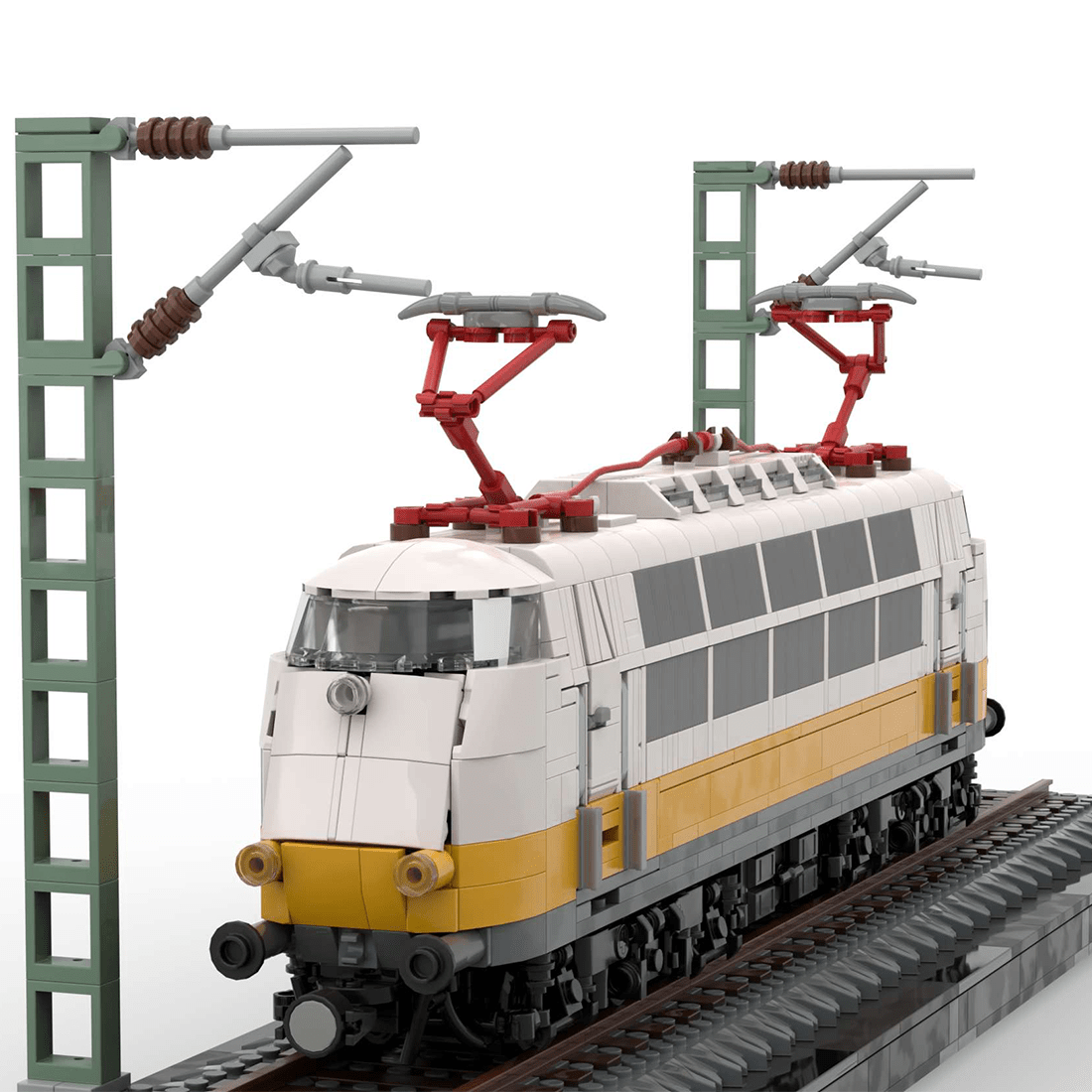 MOC - 212136 BR103 Airport Express (white / yellow) Klemmbausteine - LesDiy - Klemmbausteine