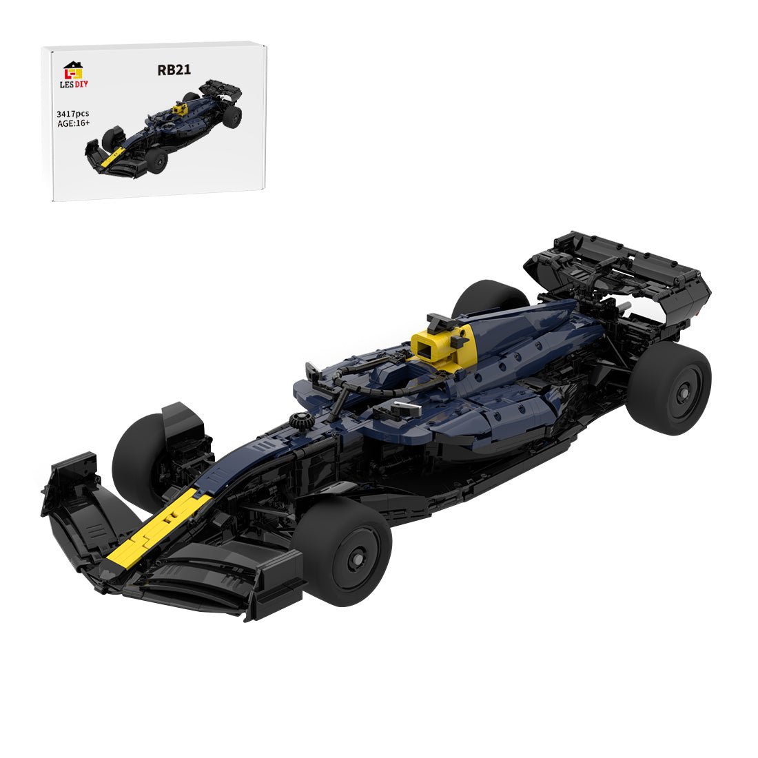 MOC - 215577 Red Bull Racing F1 RB21 1:8 Scale Klemmbausteine - LesDiy - Klemmbausteine