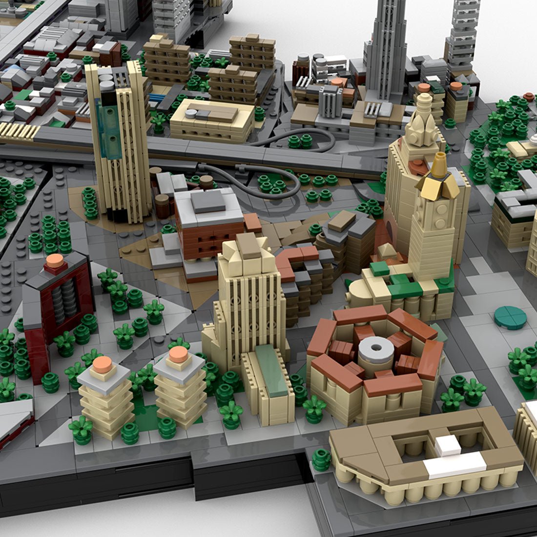 MOC - 223953 1/2000 Scale Brooklyn Bridge Area - New York City Klemmbausteine - LesDiy - Klemmbausteine