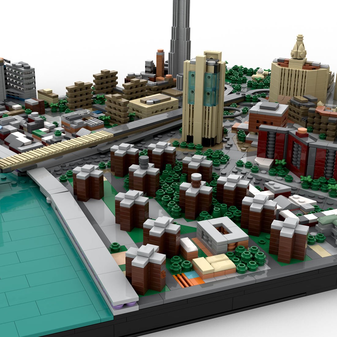 MOC - 223953 1/2000 Scale Brooklyn Bridge Area - New York City Klemmbausteine - LesDiy - Klemmbausteine