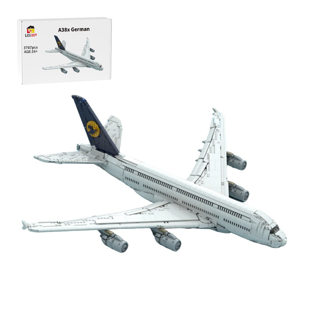 MOC - 231917 Lufthansa Airbus A380 Klemmbausteine - LesDiy - Klemmbausteine