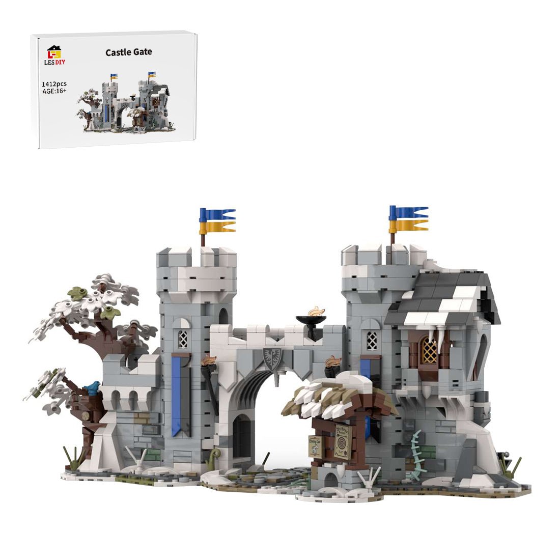 MOC - 237647 Black Falcon Castle Gate Klemmbausteine - LesDiy - Klemmbausteine