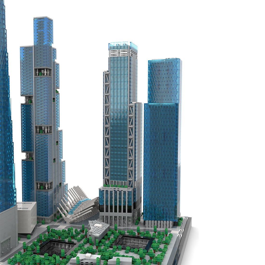 MOC-264039 Midtown New World Trade Center 1:800 Scale Klemmbausteine-LesDiy-Klemmbausteine