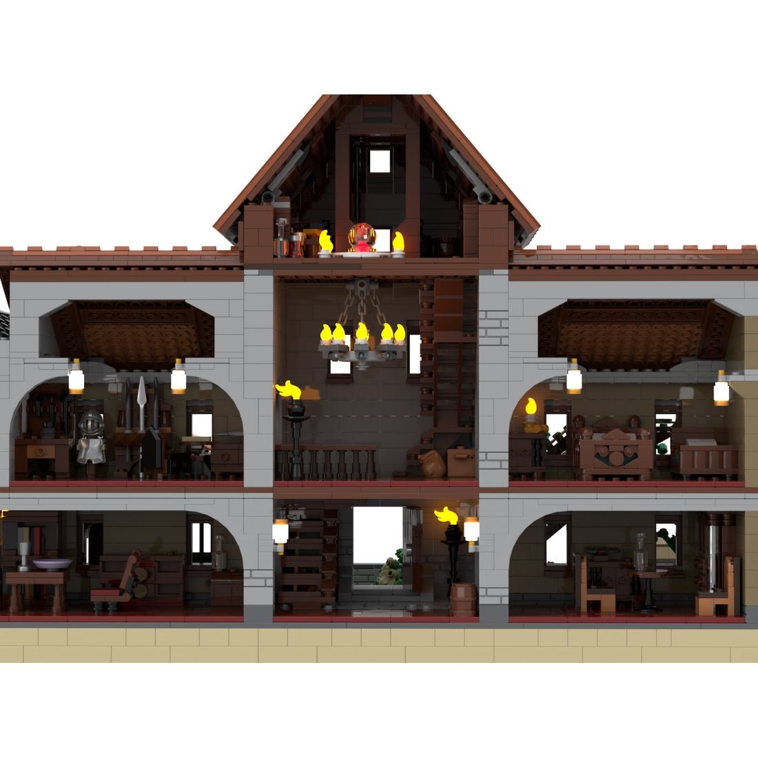 MOC-274686 Mittelalterliches Herrenhaus (saubere Version) Klemmbausteine-LesDiy-Klemmbausteine