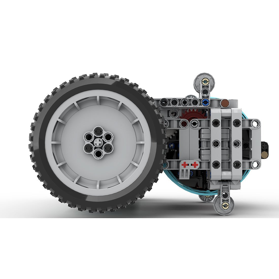 MOC 4WD Mechanical Battle Bot with Gear Drive and Triple Armor Rings Klemmbausteine - LesDiy - Klemmbausteine