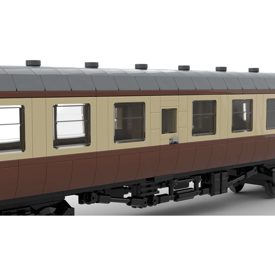 MOC - 67504 6breite statische Version British Rail Mark 1 Waggon braun ohne bedruckte Komponenten & Blockfiguren - LesDiy - Klemmbausteine