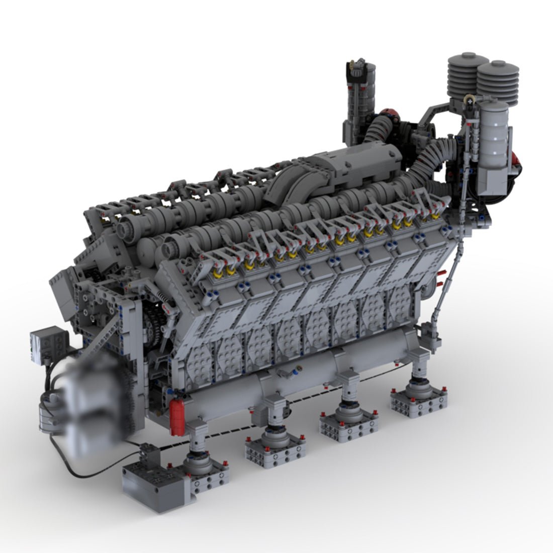 MOC - 73232 V16 - Dieselmotor Klemmbausteine - LesDiy - Klemmbausteine