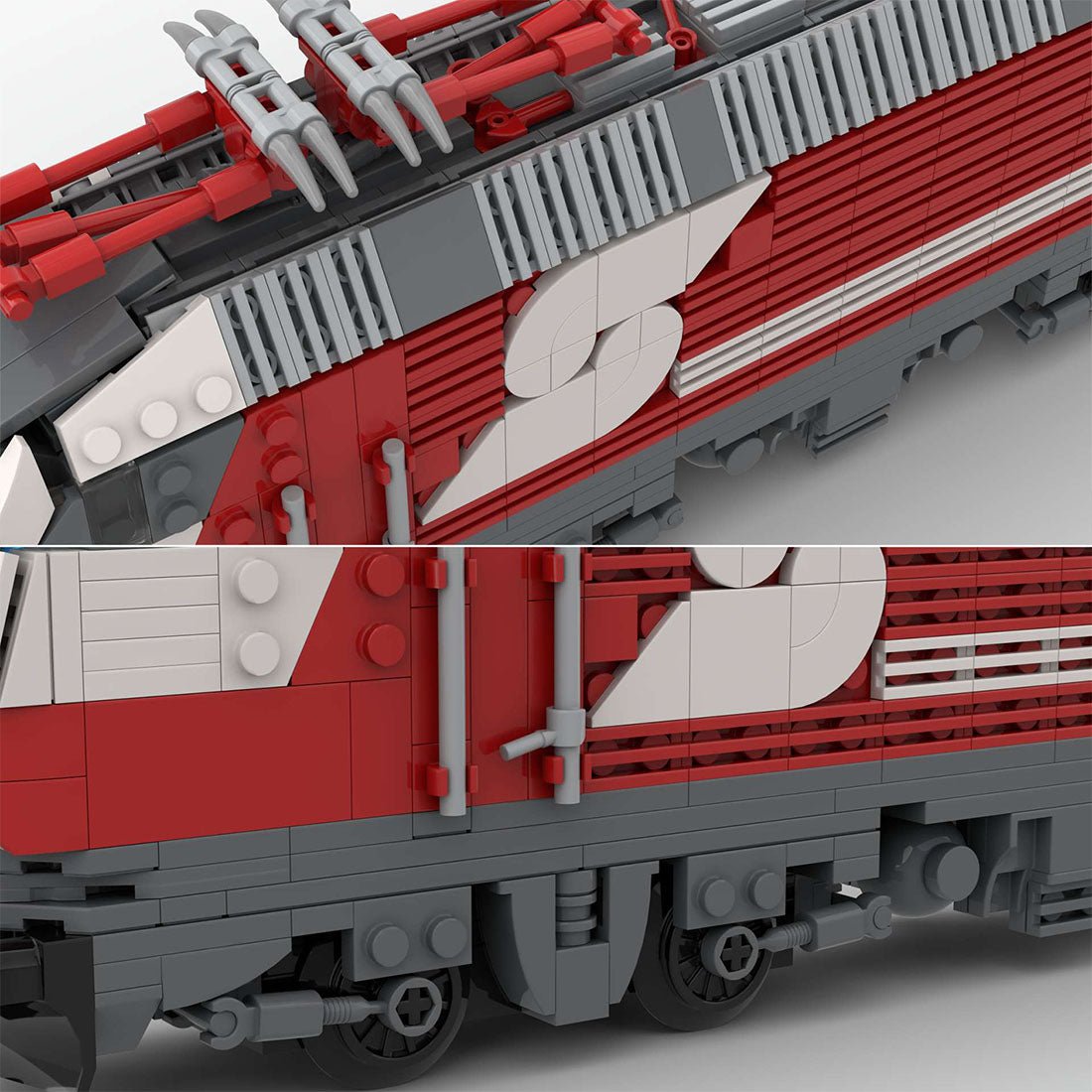 MOC - 75579 Dynamisches BR 1822 Inter City Express - Modell mit 6 Breiten - LesDiy - Klemmbausteine