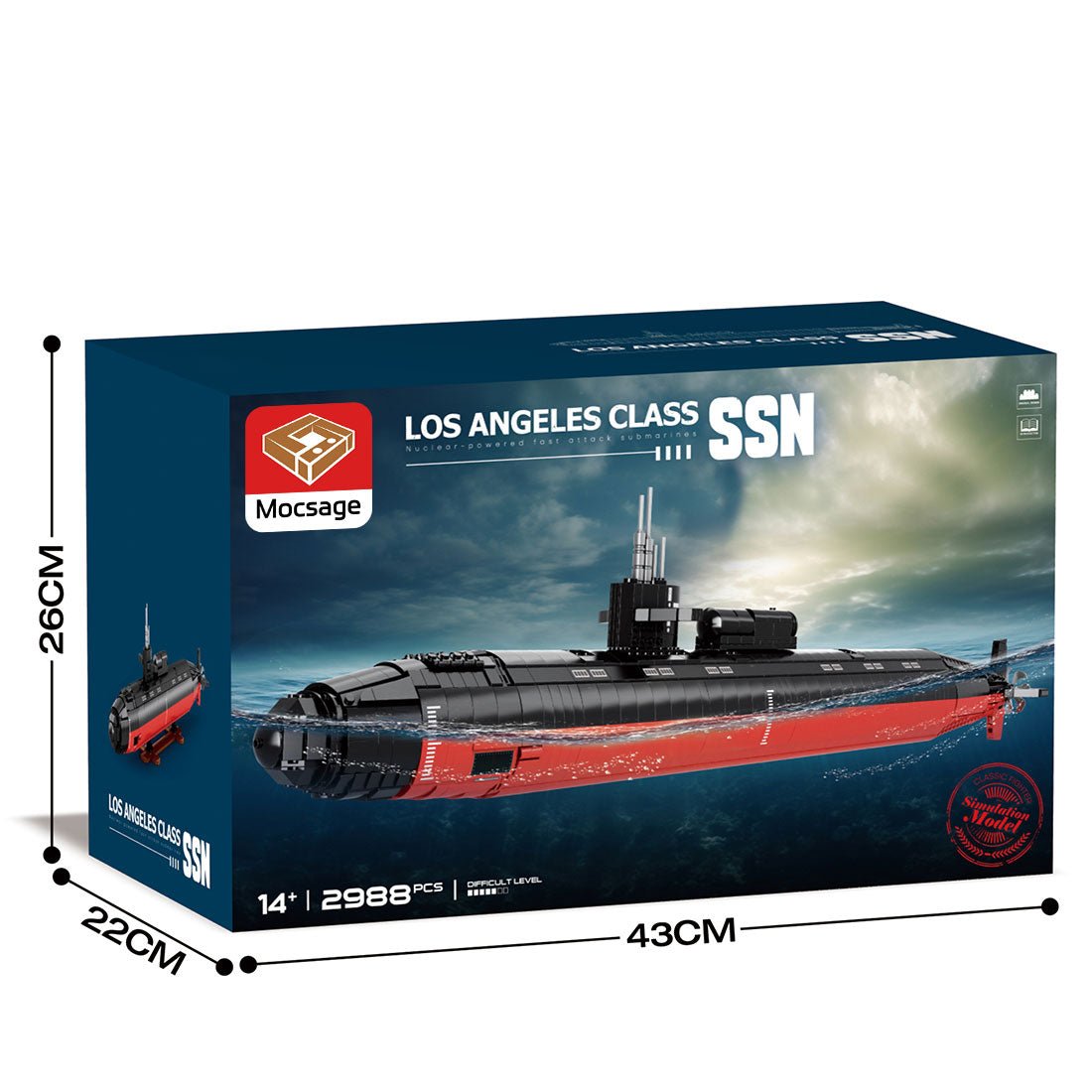 Mocsage 1/125 UCC Militärisches Atom - U - Boot der Los Angeles - Klasse Klemmbausteine - LesDiy - Klemmbausteine