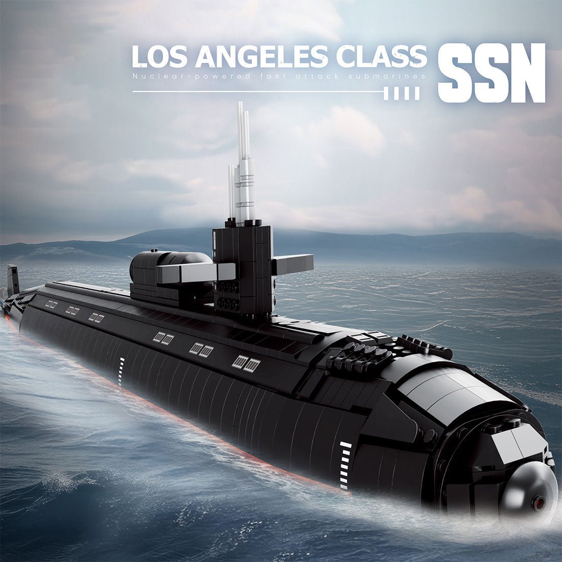 Mocsage 1/125 UCC Militärisches Atom - U - Boot der Los Angeles - Klasse Klemmbausteine - LesDiy - Klemmbausteine