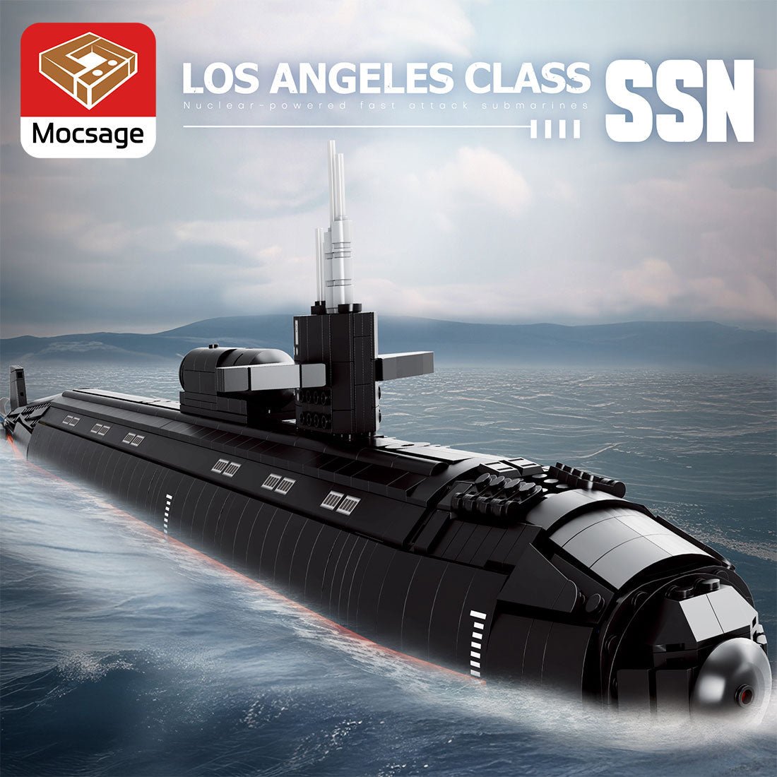 Mocsage 1/125 UCC Militärisches Atom - U - Boot der Los Angeles - Klasse Klemmbausteine - LesDiy - Klemmbausteine