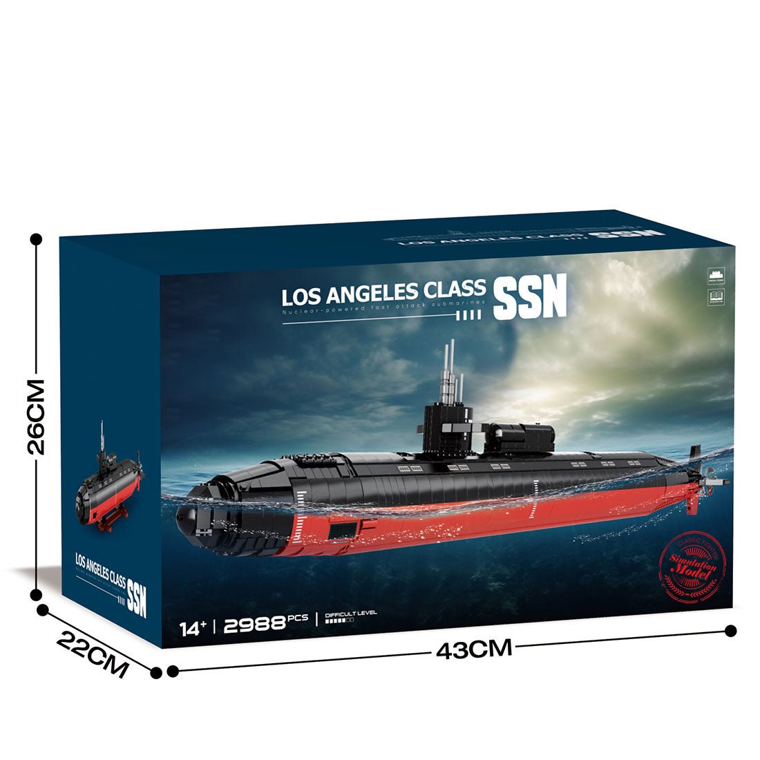 Mocsage 1/125 UCC Militärisches Atom - U - Boot der Los Angeles - Klasse Klemmbausteine - LesDiy - Klemmbausteine