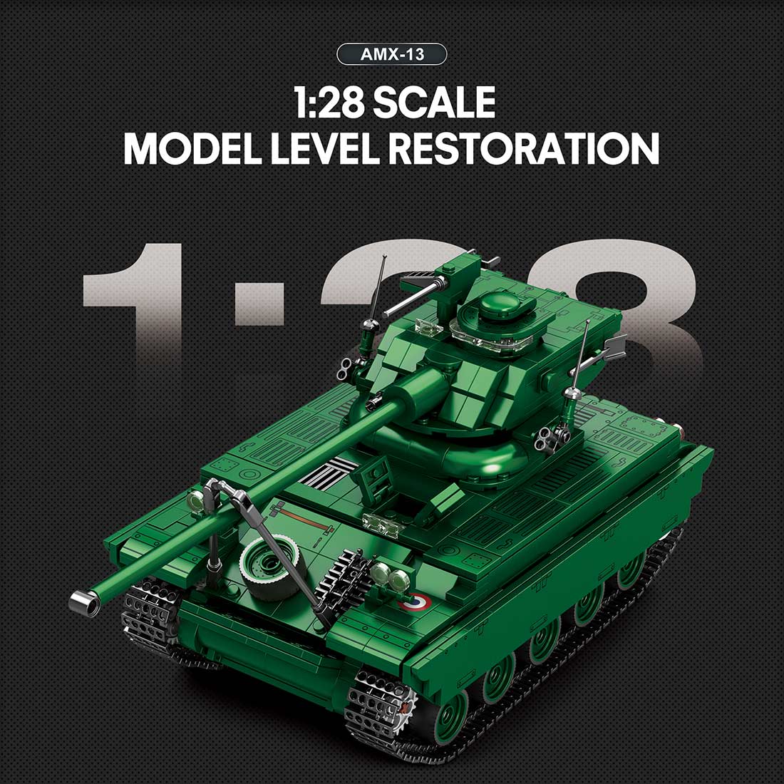 Mocsage 1/28 Scale Tank Klemmbausteine - LesDiy - Klemmbausteine