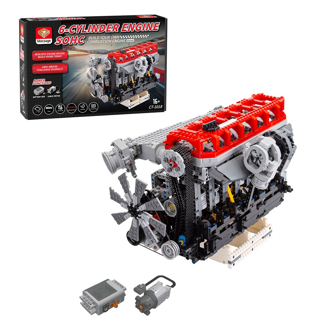 Mocsage Inline 6 - Cylinder SOHC Turbocharged Engine Klemmbausteine - LesDiy - Klemmbausteine