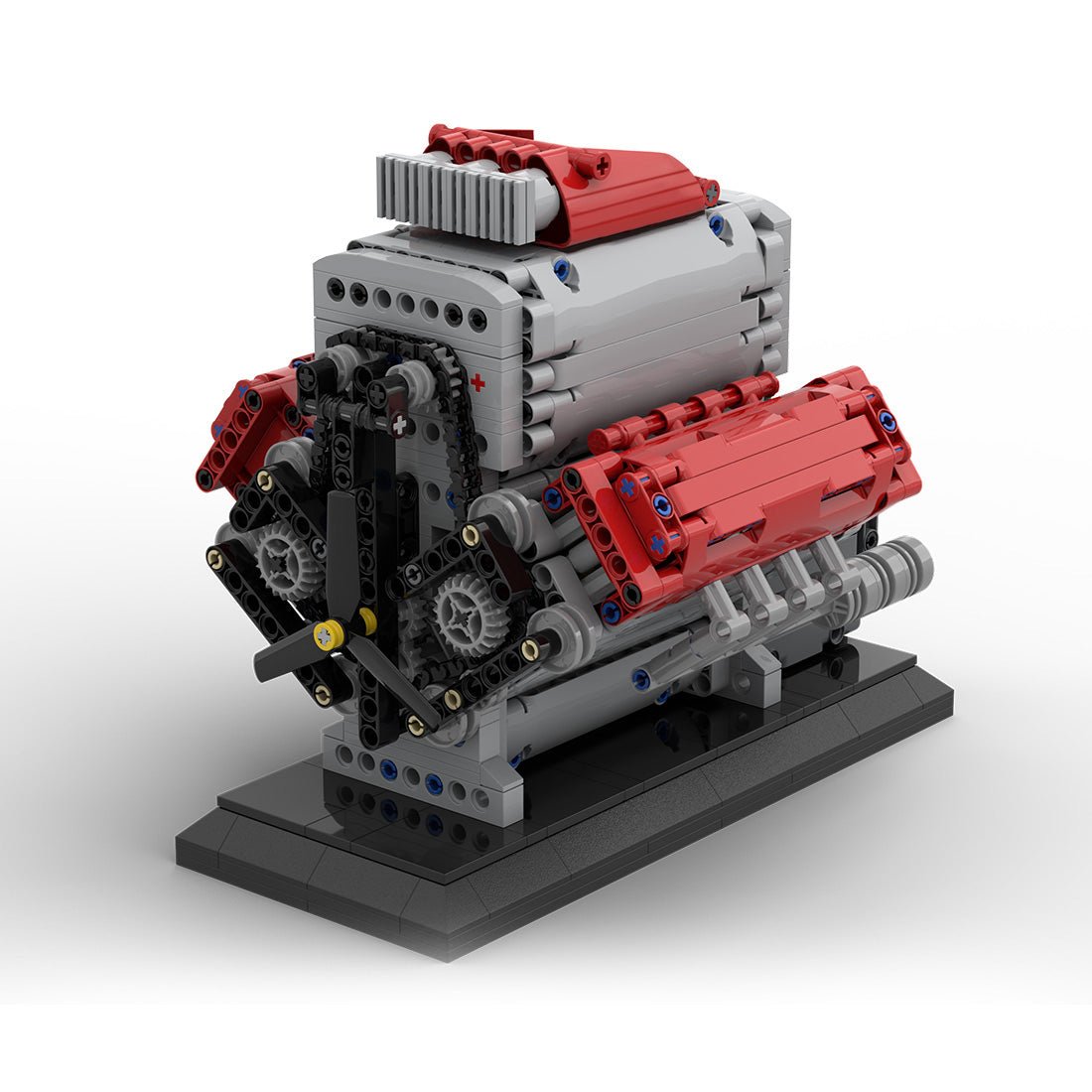 Mocsage MOC - 171732 Crossplane V8 Engine with Supercharger & removable Cover Klemmbausteine - LesDiy - Klemmbausteine