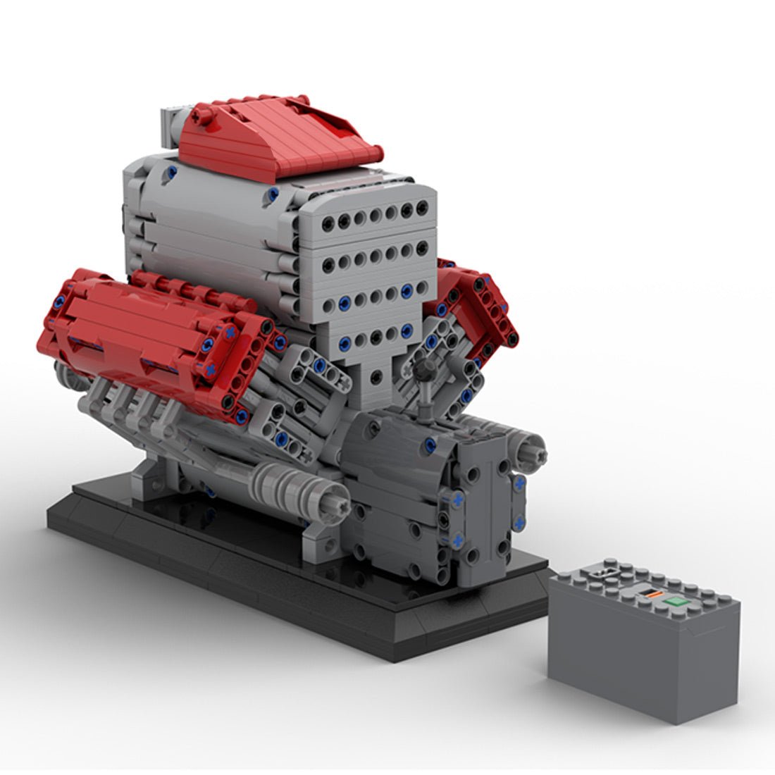 Mocsage MOC - 171732 Crossplane V8 Engine with Supercharger & removable Cover Klemmbausteine - LesDiy - Klemmbausteine