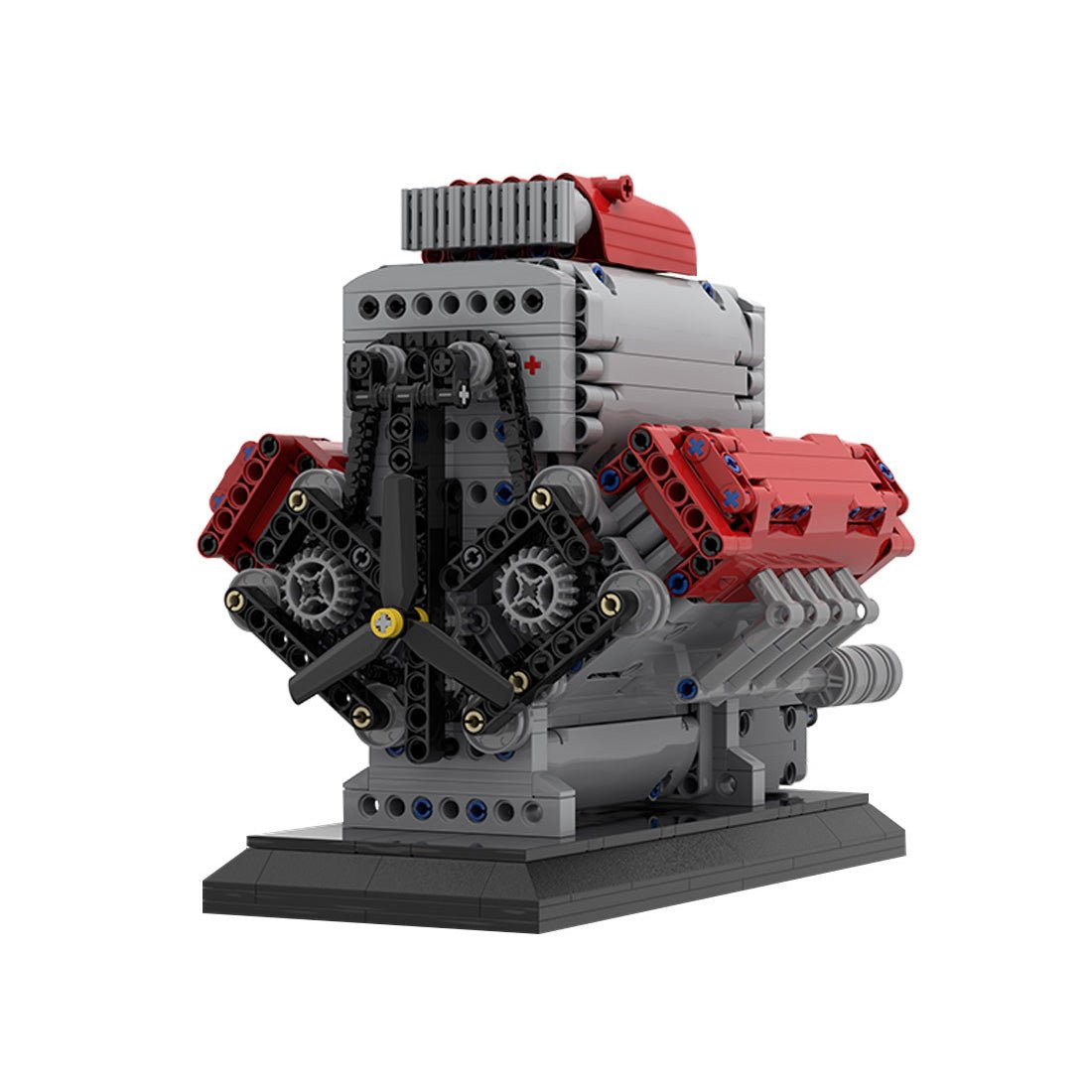 Mocsage MOC - 171732 Crossplane V8 Engine with Supercharger & removable Cover Klemmbausteine - LesDiy - Klemmbausteine