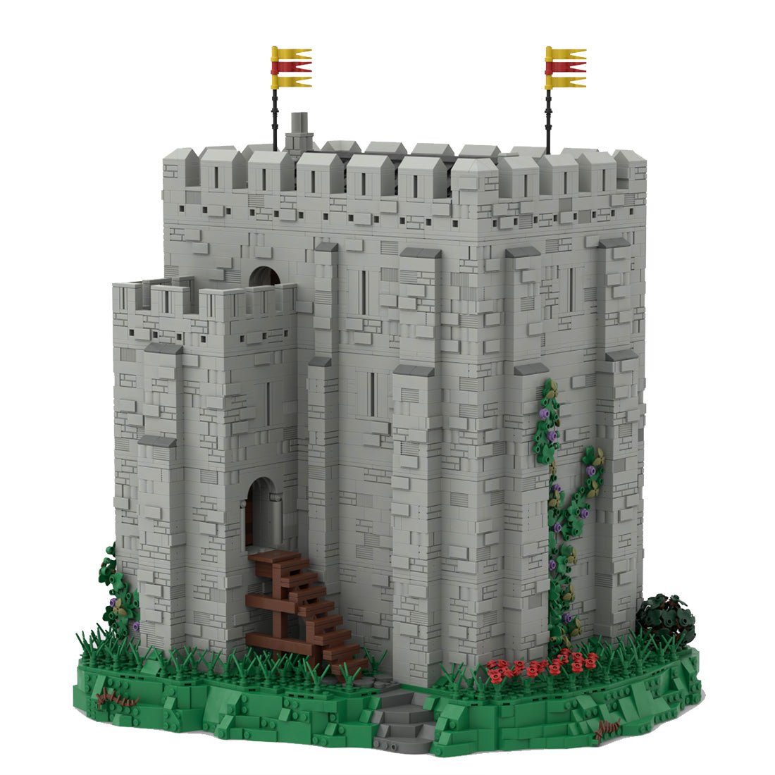 Normannische quadratische Bastion mit Sockel - LesDiy - Klemmbausteine