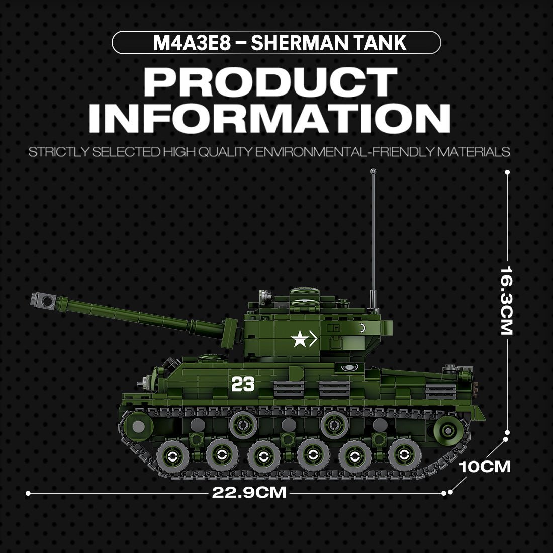 Panzer M4A3E8 im Maßstab 1/30 Klemmbausteine - LesDiy - Klemmbausteine