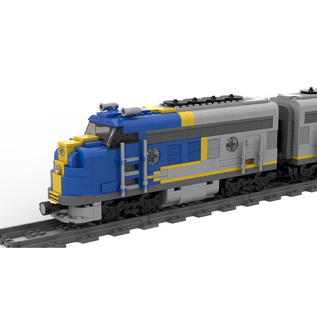 Santa Fe Super Chief Blue Locomotive Train Klemmbausteine - LesDiy - Klemmbausteine