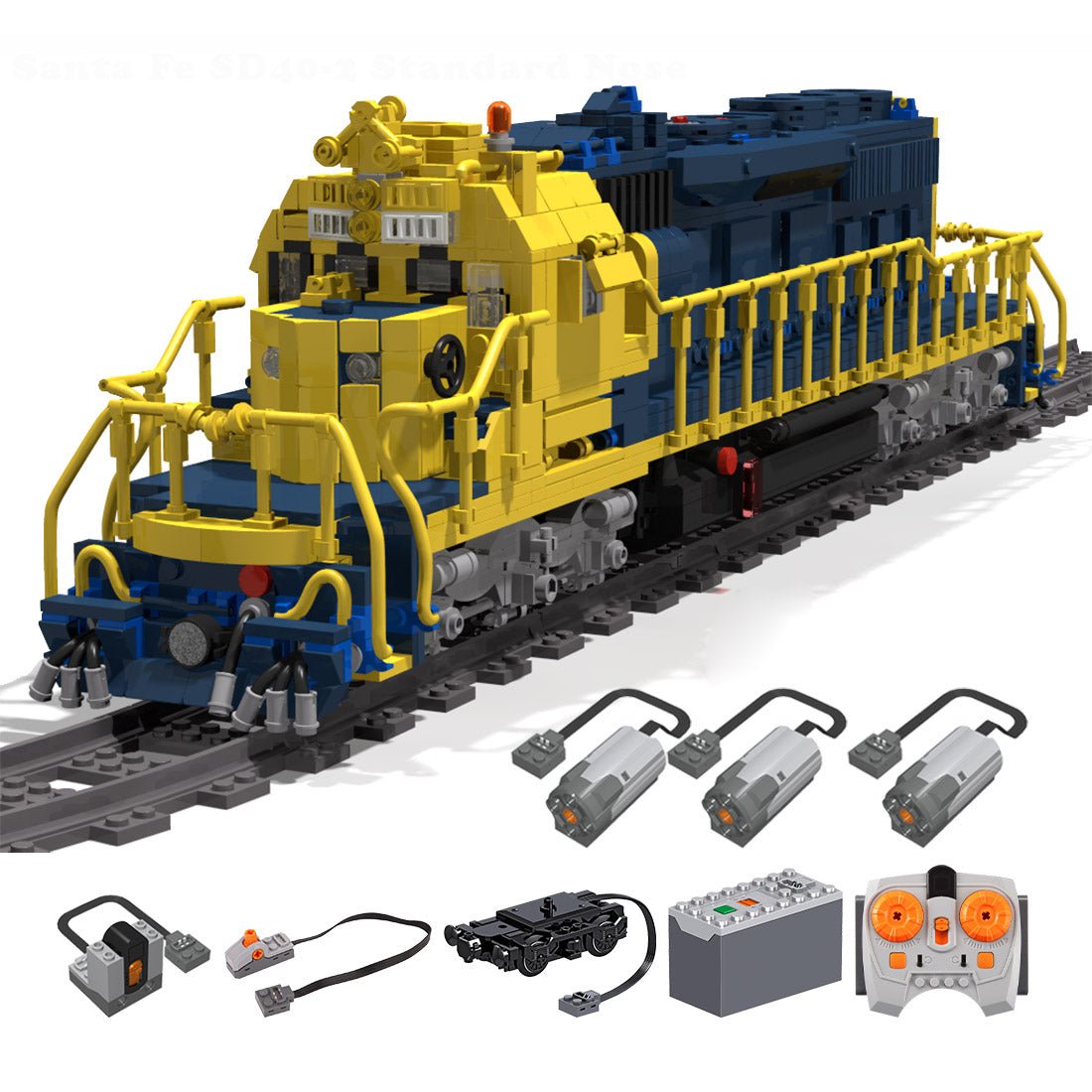 SD40 - 2 Eisenbahnlokomotive Klemmbausteine (Dynamische Version) - LesDiy - Klemmbausteine