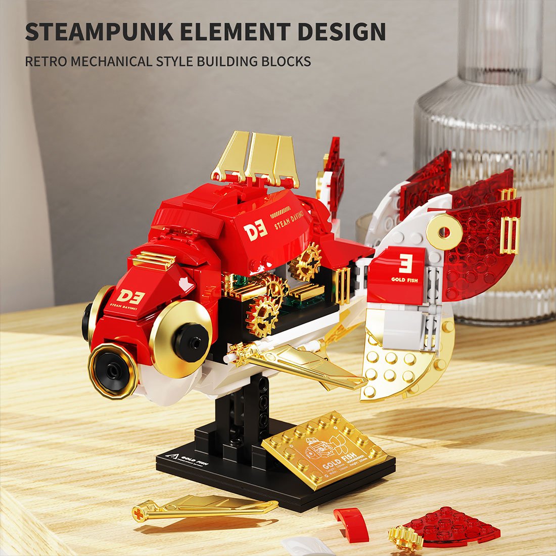 Steam Serie Steampunk Goldfisch Klemmbausteine - LesDiy - Klemmbausteine